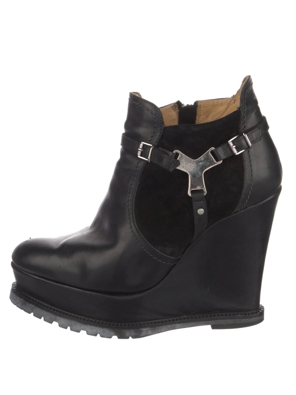 Barbara Bui platform moto ankle wedge booties